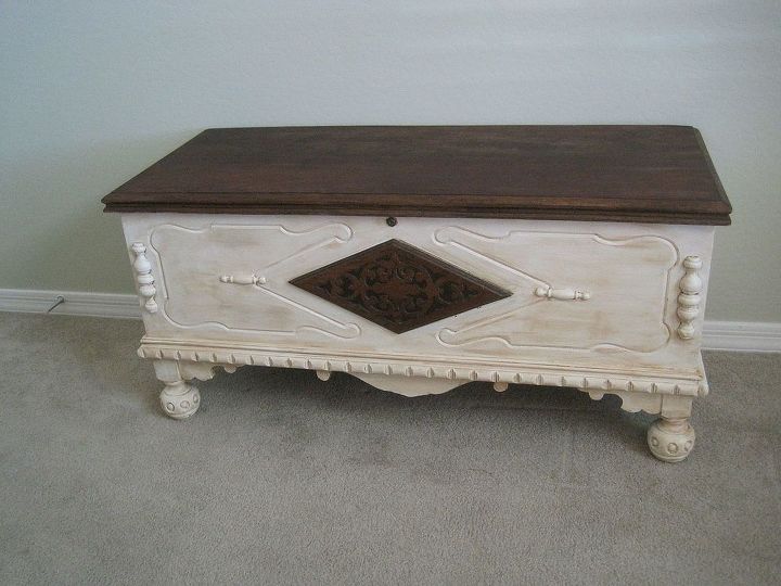 my mom s revamped cedar chest, painted furniture