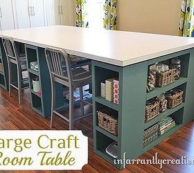 large craft table, diy, painted furniture, woodworking projects