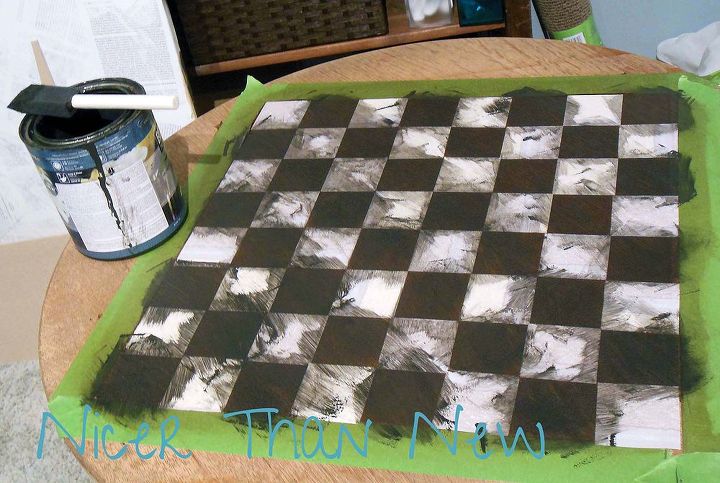 de mesa extraa a mesa de ajedrez, Utilic papel de contacto para hacer los cuadros