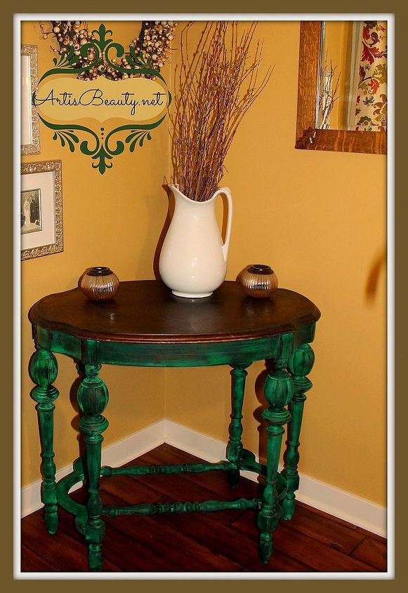 emerald isle parlor table makeover, home decor, painted furniture
