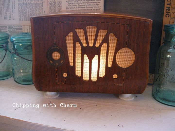 old radio shell turned light let it shine, lighting, repurposing upcycling