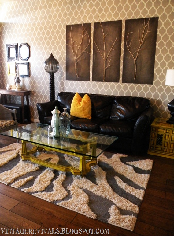 revive a living room with a stencil, home decor, living room ideas, painting, wall decor
