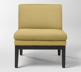 west elm gray yellow and brown living room design, home decor, living room ideas, painted furniture, West Elm slipper chair