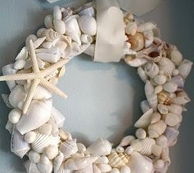coastal home design ideas, halloween decorations, seasonal holiday d cor, wreaths, Handmade Shell Wreath