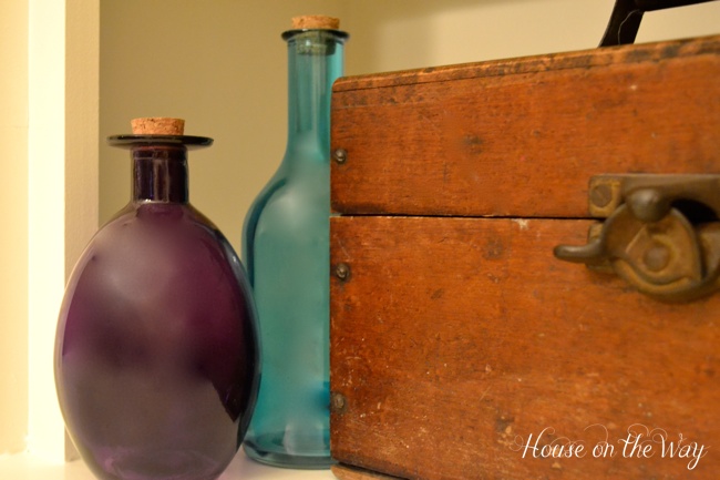 colored glass bottles in your home decor, home decor