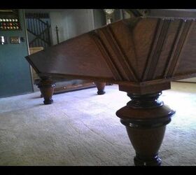 100 year old brunswick billiard table refinish job, painted furniture, repurposing upcycling