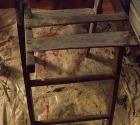 an old but sturdy vintage ladder gets some color and d cor, home decor, repurposing upcycling, The before state