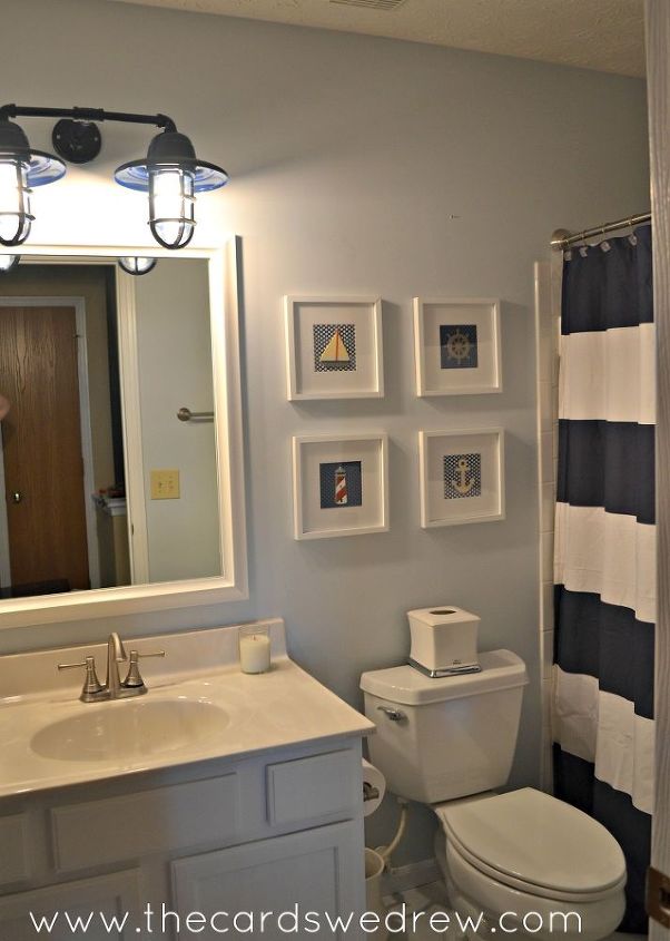 bathroom makeover, bathroom ideas, home decor, Nautical Bathroom Makeover