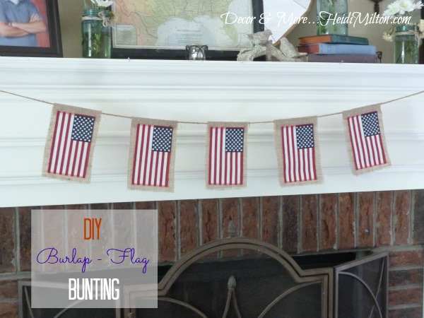 diy burlap flag bunting, crafts, patriotic decor ideas, seasonal holiday decor