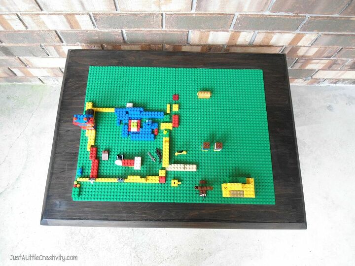 homemade lego table from an end table, painted furniture
