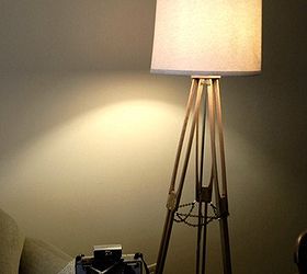 vintage camera tripod floor lamp, crafts, lighting, repurposing upcycling