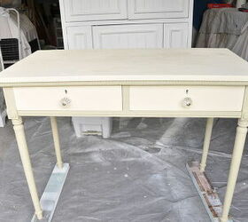 crazy to cottage chic desk, chalk paint, painted furniture, A nice coat of Annie Sloan Versailles Green and Cream