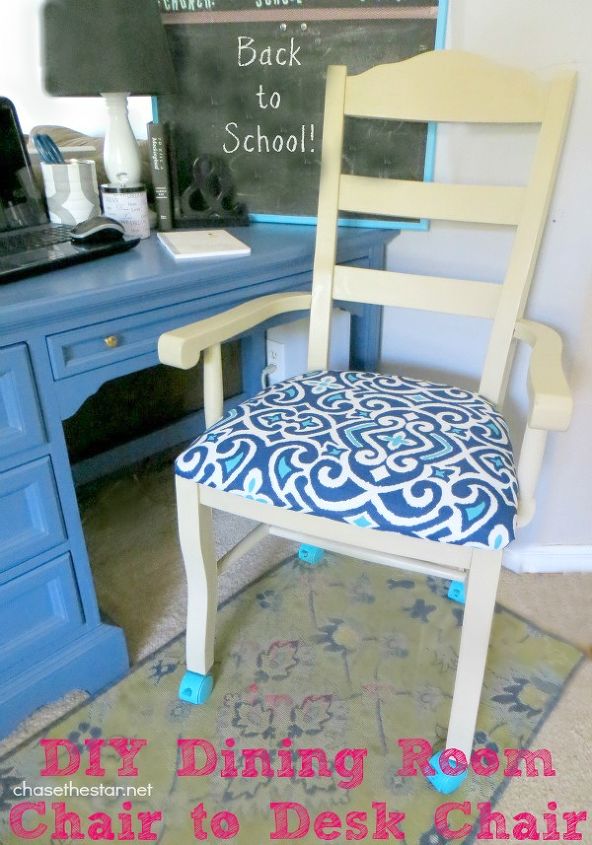 Tailored Denim Seat Covers | Slipcovers for chairs, Dining ... Turn an Ordinary Dining Chair Into a Desk Chair With ...