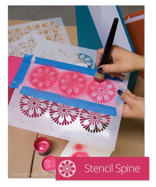 colorful diy stencil ideas for a stylish desk organization project, craft rooms, home office, organizing, painted furniture, Our New Blossom Floral Furniture Stencil was used in this DIY Office Organization Project