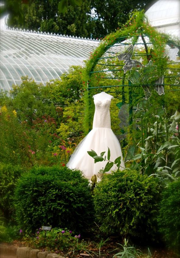 phipps conservatory in fall, gardening, Wedding time is still in full swing at Phipps Here I snapped a photo of one bride s dress hanging from the butterfly arbor