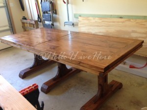 farmhouse pedestal table, diy, how to, painted furniture, woodworking projects, Farmhouse Pedestal Table built by Hello I Live Here Stop by and see the story on our blog