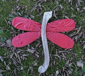 the making of a dragonfly, crafts, Dragonfly made from antique ceiling tile and arm from old rocking chair