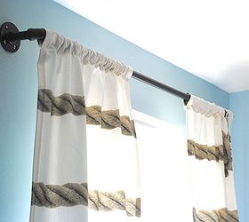 finding style in the plumbing aisle industrial pipe curtain rods, diy, home decor, how to, repurposing upcycling
