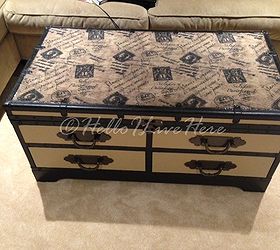 old truck tables get new life, painted furniture, Finished Trunk Coffee Table