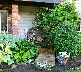 cheating with an instant full pallet garden walkway, concrete masonry, diy, landscape, pallet, repurposing upcycling, Makes for a cozy little sitting area