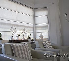 window treatment for bay windows double layered roman blinds, diy, how to, window treatments, windows