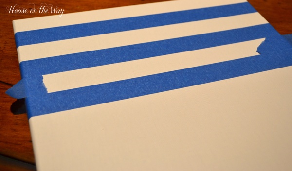 diy paris themed art, crafts, painting, Painter s tape was used to create the stripes for the background