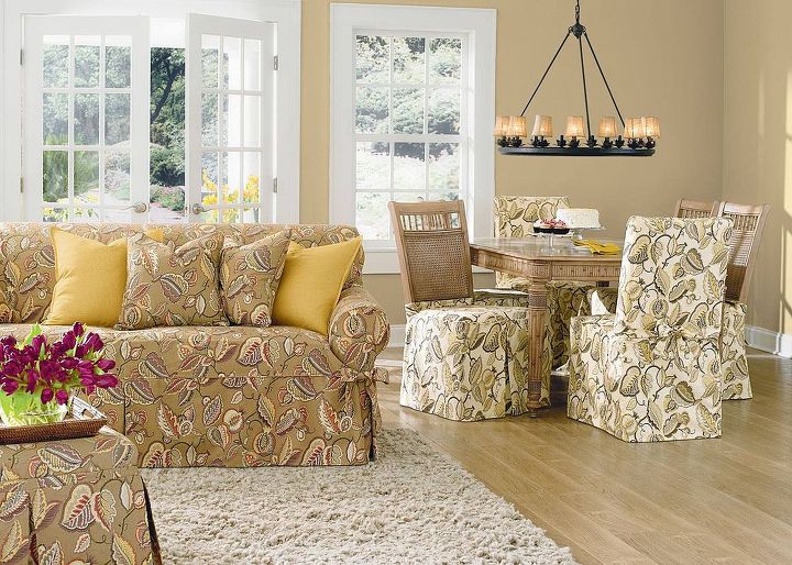 make a decorating statement with fabrics, home decor, Slipcovers can give a room an instant makeover They come in a myriad of colors textures and designs