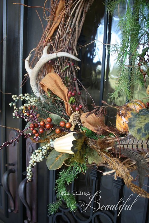 fall wreath and porch decor, curb appeal, porches, seasonal holiday decor, wreaths