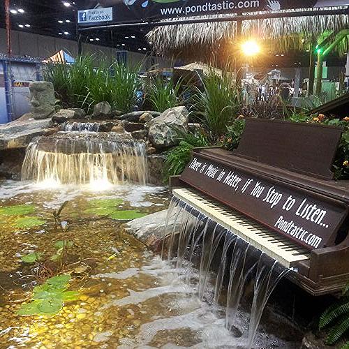what to do with that old piano, outdoor living, ponds water features, Piano Waterfall