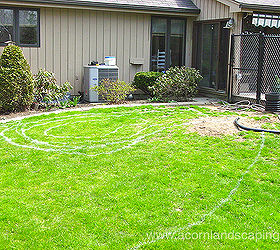 ecosystem ponds garden ponds fish ponds landscape ponds backyard ponds waterfall, outdoor living, ponds water features, Part of the Installation and Design process requires us lay out the pond We like to do this with a garden hose Once we have a desired shape we paint the Pond and start digging