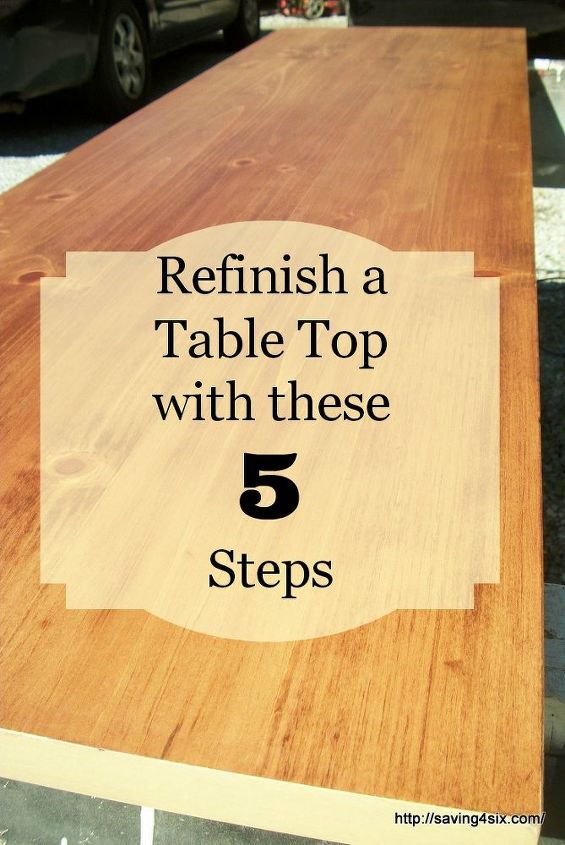 5 steps to refinish a table top or desk, painted furniture, woodworking projects