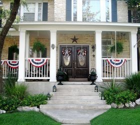 a patriotic porch, curb appeal, patriotic decor ideas, porches, seasonal holiday decor, wreaths, Twelve Oaks Manor going patriotic 2013