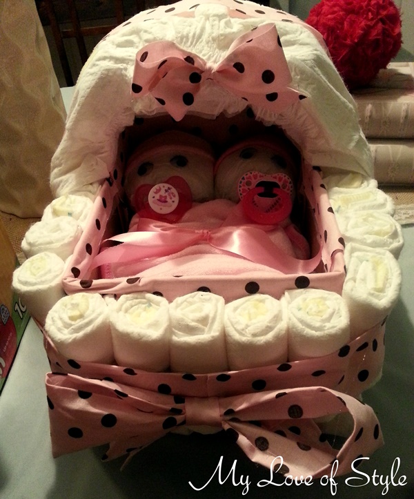 diy bassinet diaper cake tutorial, crafts, I made this Bassinet Diaper Cake for a mom expecting twins