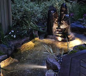 deck planter gains life, decks, gardening, ponds water features, Night Shot