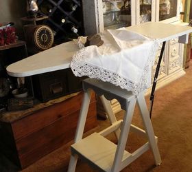 refinished ironing board stepping stool, chalk paint, crafts, painted furniture, as ironing board