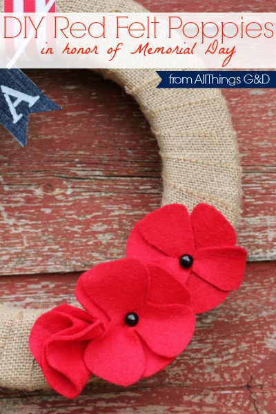 diy felt poppies in honor of memorial day, crafts, patriotic decor ideas, seasonal holiday decor, wreaths