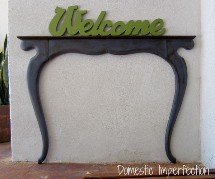 upcycled flat porch entry table, foyer, repurposing upcycling, After a flat welcome table for my front porch