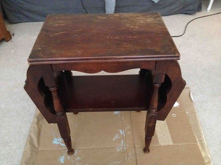 vintage magazine rack end table, chalk paint, painted furniture, Before