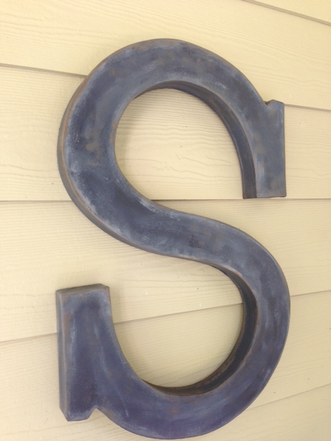 large painted initial, crafts
