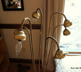 thrift store lily pad lamp, home decor, lighting, repurposing upcycling