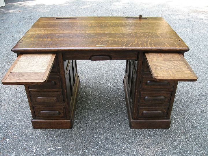 restoration of antique roll top desk, painted furniture, After Bottom section
