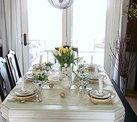 yellow and white spring easter table setting, easter decorations, seasonal holiday d cor, Yellow and White Easter Spring table setting