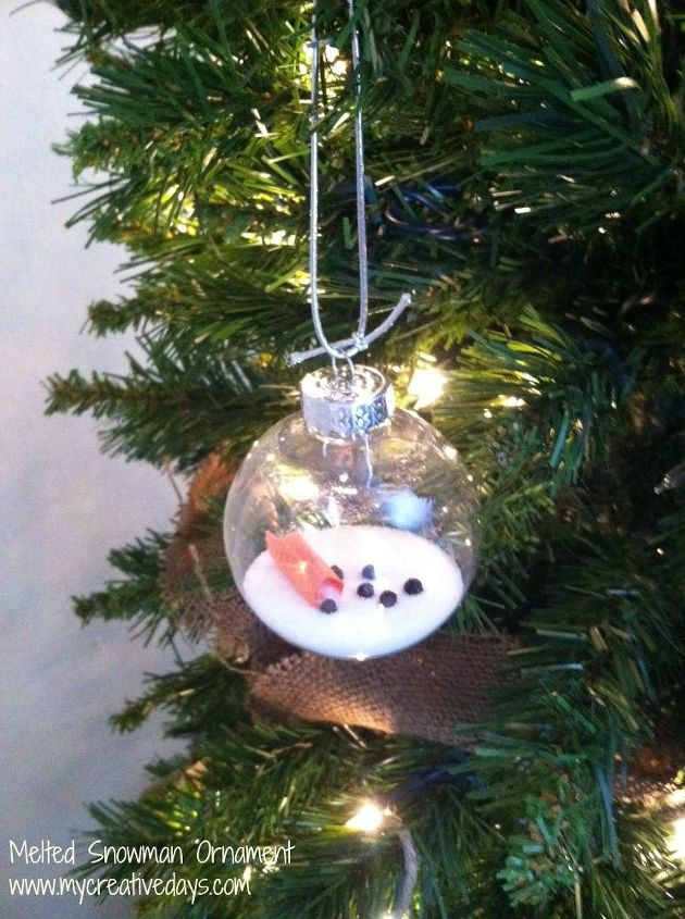 melted snowman ornament, christmas decorations, seasonal holiday decor, Melted Snowman Ornament