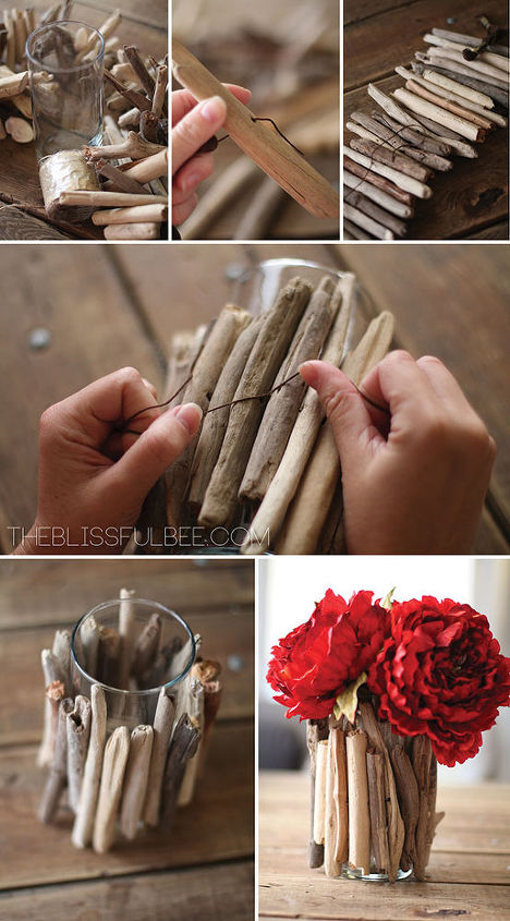 diy driftwood vase, crafts
