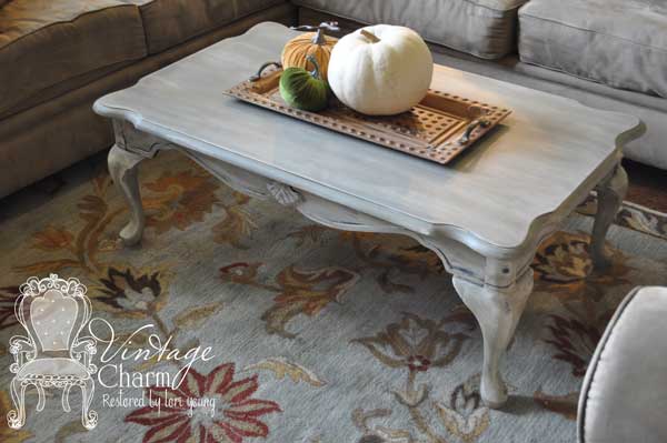 weathered grey coffee table, painted furniture, shabby chic, Weathered Grey Coffee Table Redo