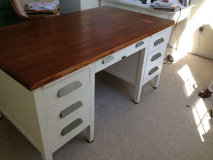 q drawer pulls any ideas on how to spruce up drawers, painted furniture, Maybe I wasn t too creative but wanted it to be simple I did use what was suggested the hammered spray paint in Rosemary Paint was amazing Sanded down the top after many problems with the orbital sander UGH