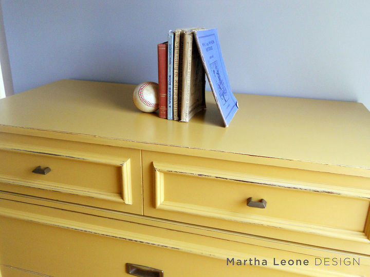 just the right shade of yellow, painted furniture