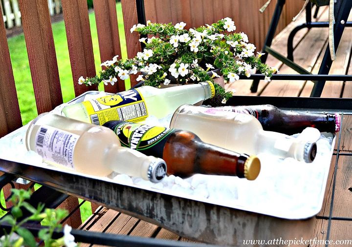 how to host a girl s night out diy style, crafts, woodworking projects, I used a paint pan as a beverage cooler